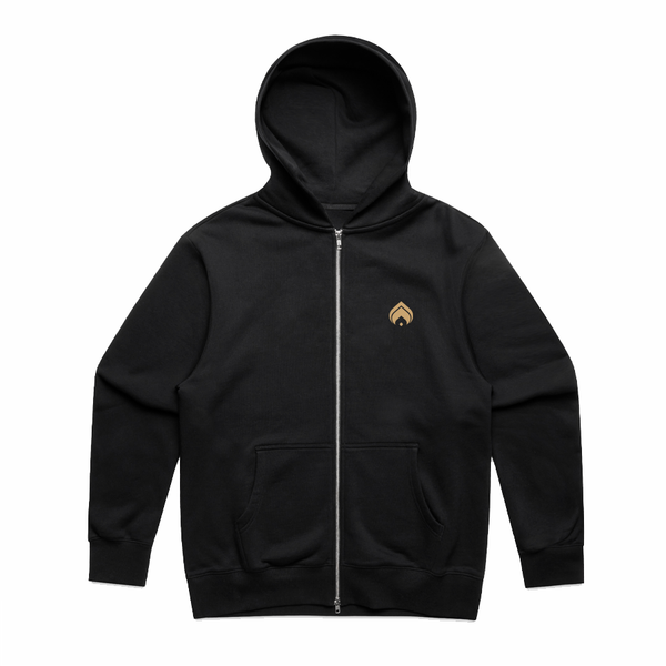 EMBROIDERED 400GSM HEAVY OVERSIZED - Black Zip Hoodie